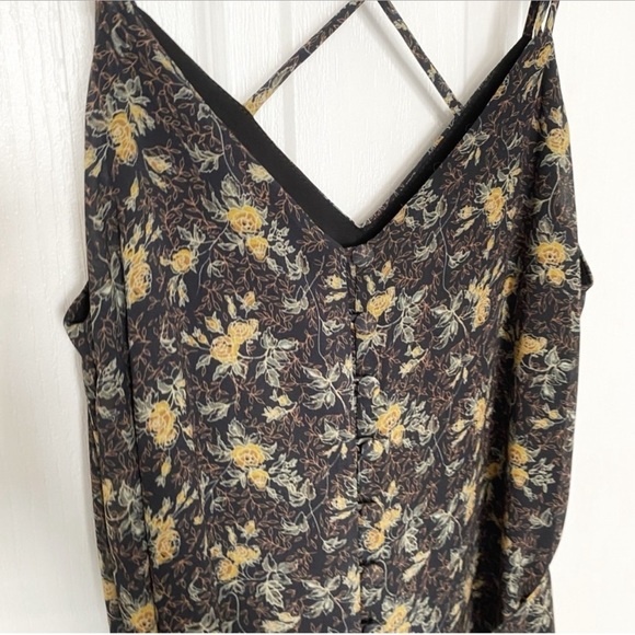 Frank & Oak Black Floral Flowy Wide Leg Jumper - Picture 4 of 9